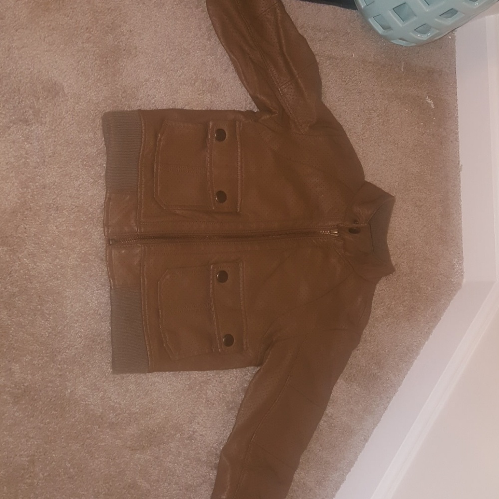 Boys GAP Leather Bomber Jacket